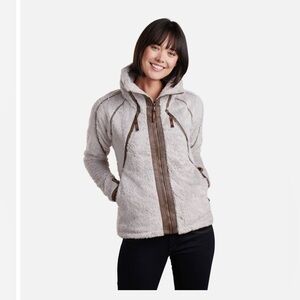 KUHL ZIP UP FUZZY WARM ZIP UP HOOR FLIGHT JACKET